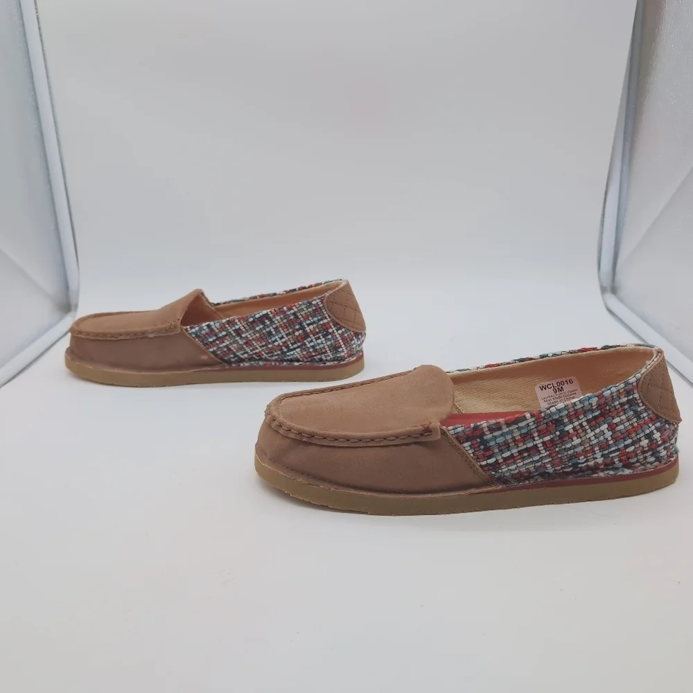 Twisted X Sz 9 WCL0016 Brown and Multicolor Leather Loafers